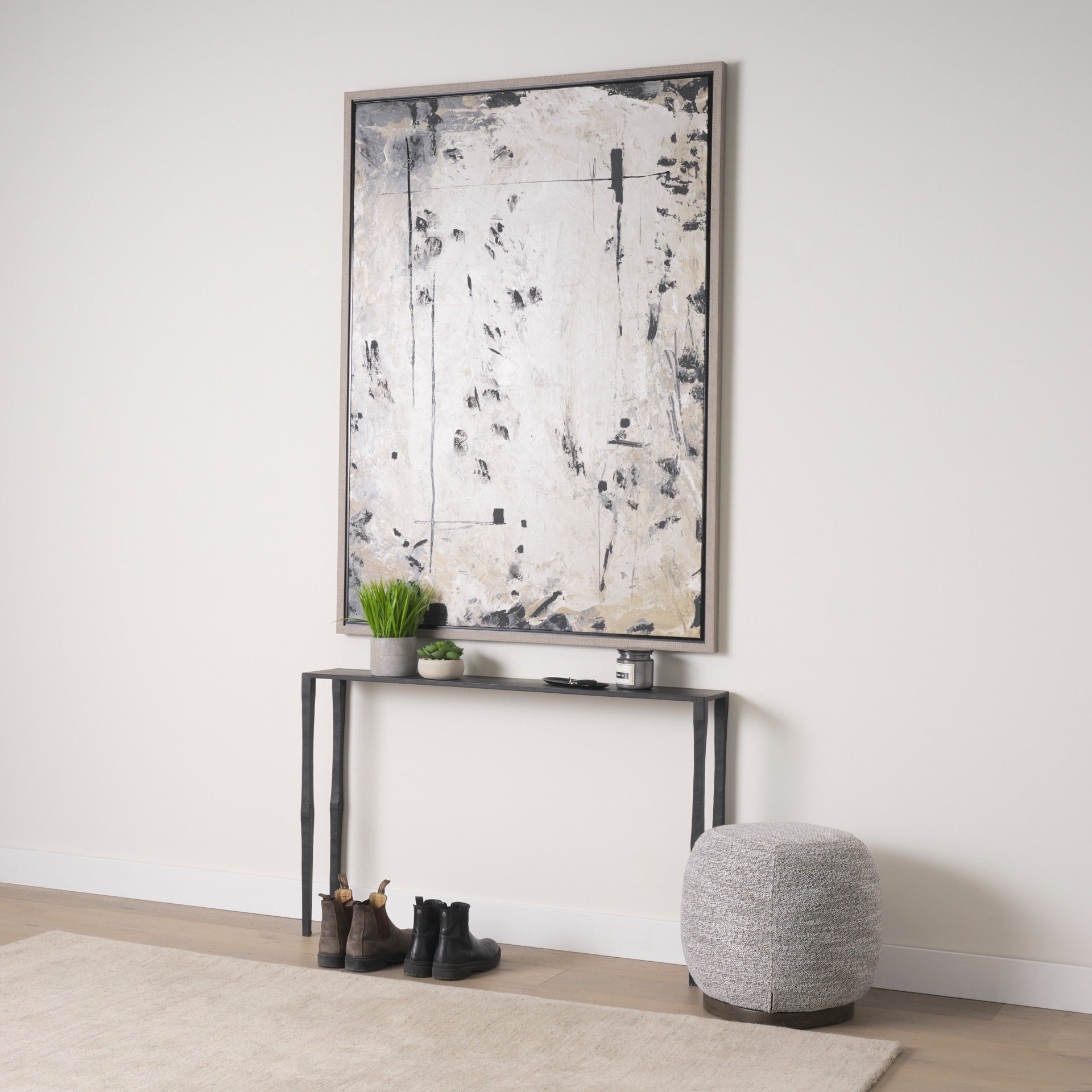 Timothy 48.0 X 8.0 X 30.0 Ebony Black Iron Console Table - Dekor Butik