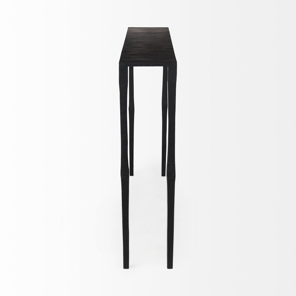 Timothy 48.0 X 8.0 X 30.0 Ebony Black Iron Console Table - Dekor Butik
