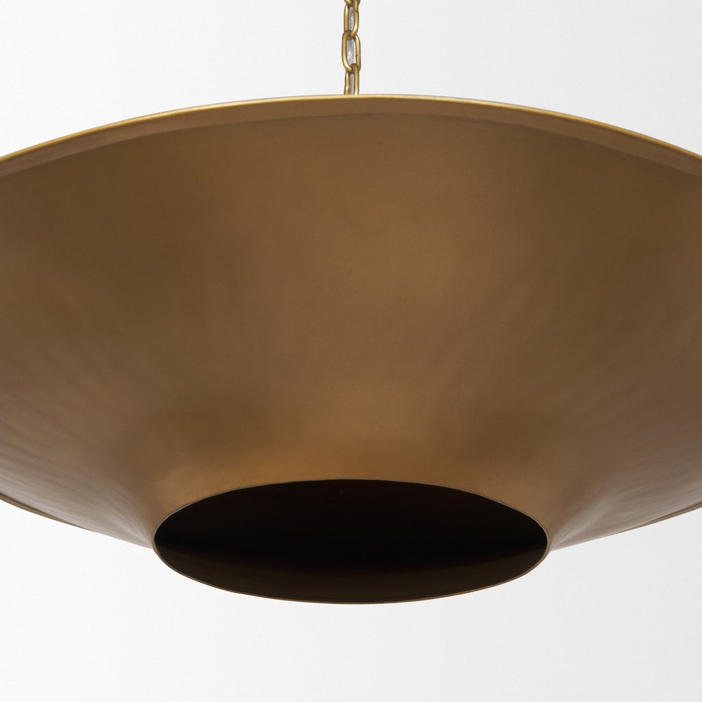 Titus 1 - Light Brass Finished Metal Disc Pendant - Dekor Butik