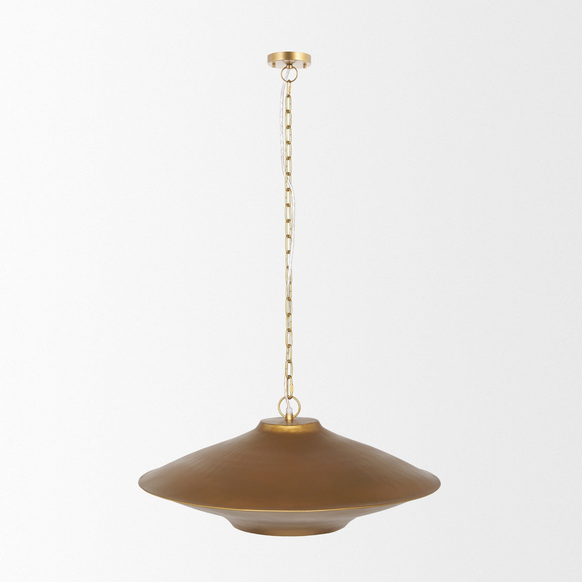 Titus 1 - Light Brass Finished Metal Disc Pendant - Dekor Butik