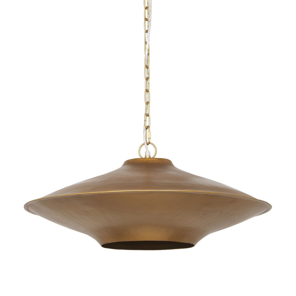 Titus 1 - Light Brass Finished Metal Disc Pendant - Dekor Butik