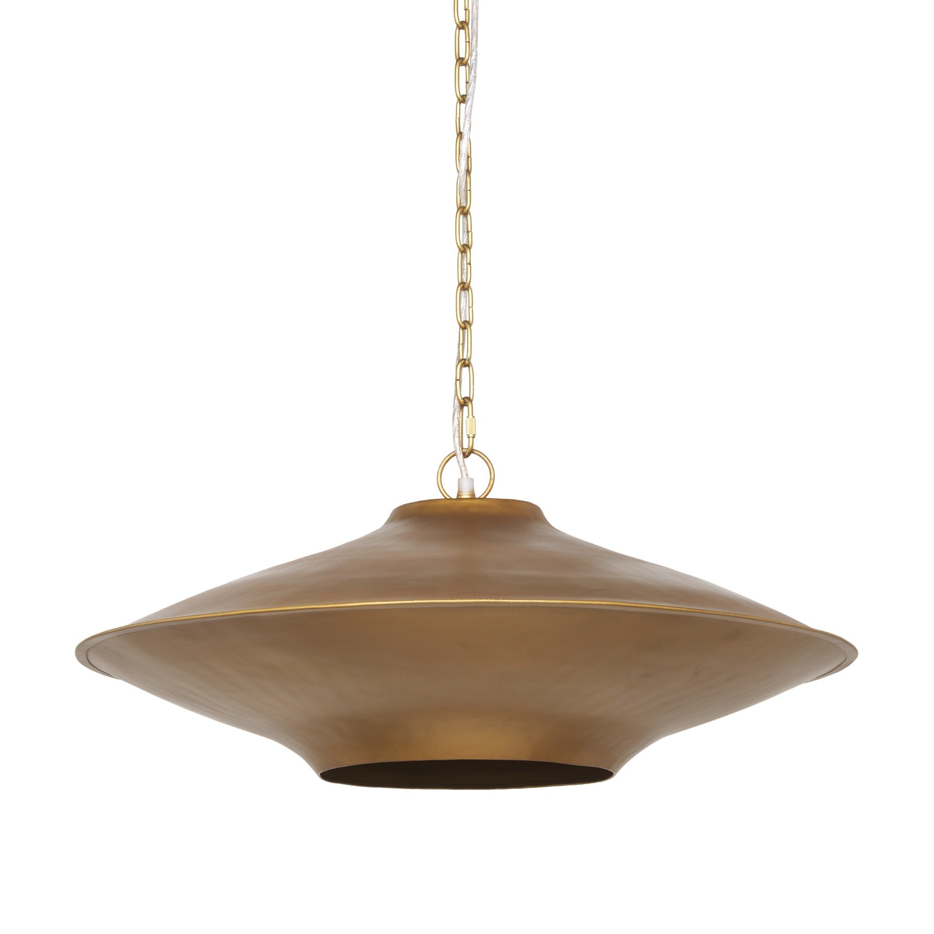 Titus 1 - Light Brass Finished Metal Disc Pendant - Dekor Butik