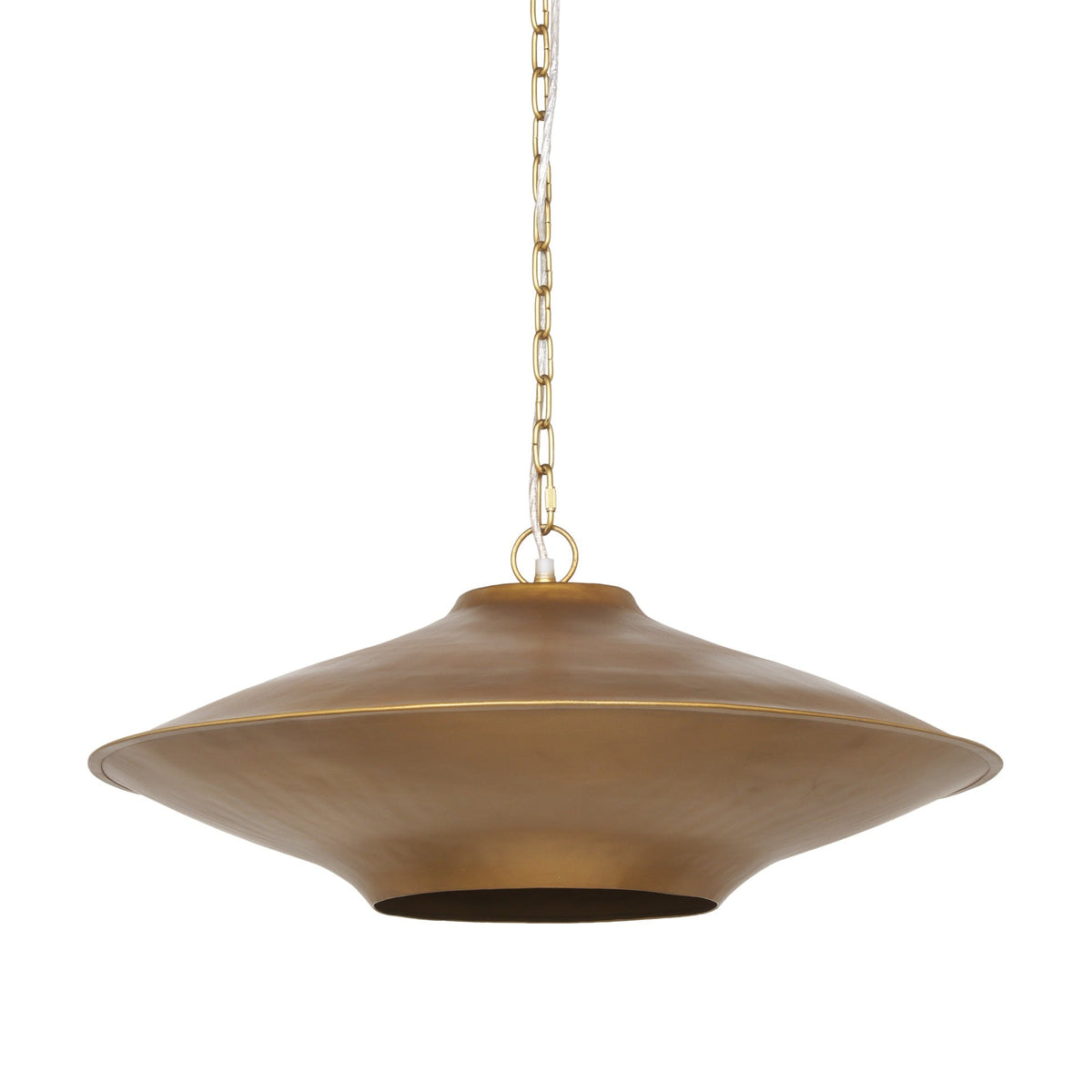 Titus 1 - Light Brass Finished Metal Disc Pendant - Dekor Butik