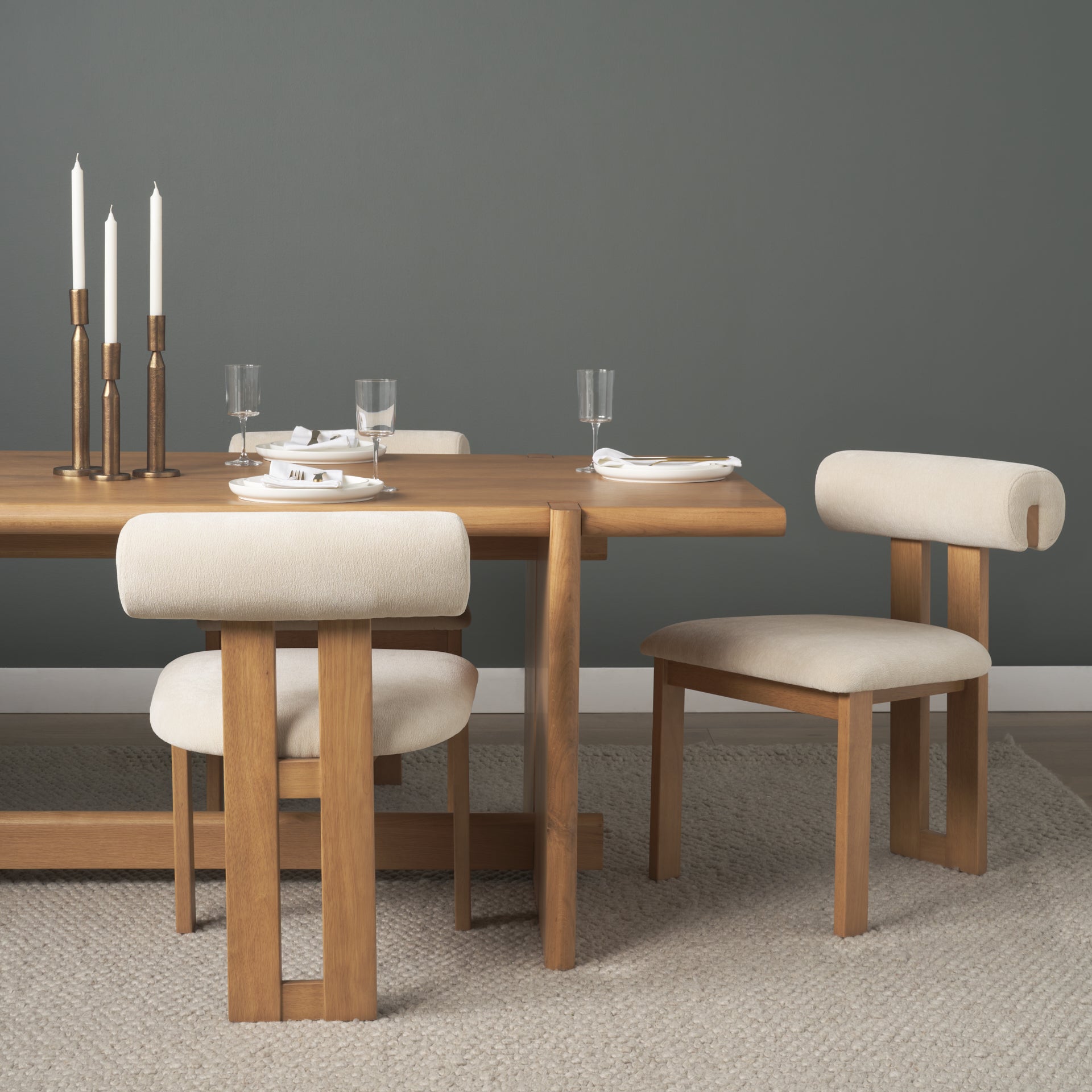 Tribeca Curve Fabric Dining Side Chair - 3 Colors - Dekor Butik