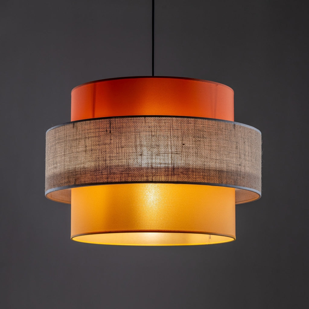 TRIO Jute Mid - Century Boho Large Pendant Ceiling Light Fixture for Kitchen Island, Dining Room & Living Room - Dekor Butik