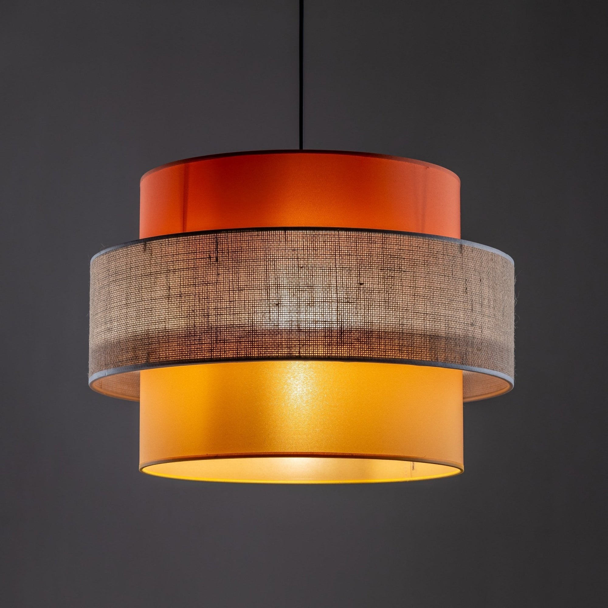 TRIO Jute Mid - Century Boho Large Pendant Ceiling Light Fixture for Kitchen Island, Dining Room & Living Room - Dekor Butik