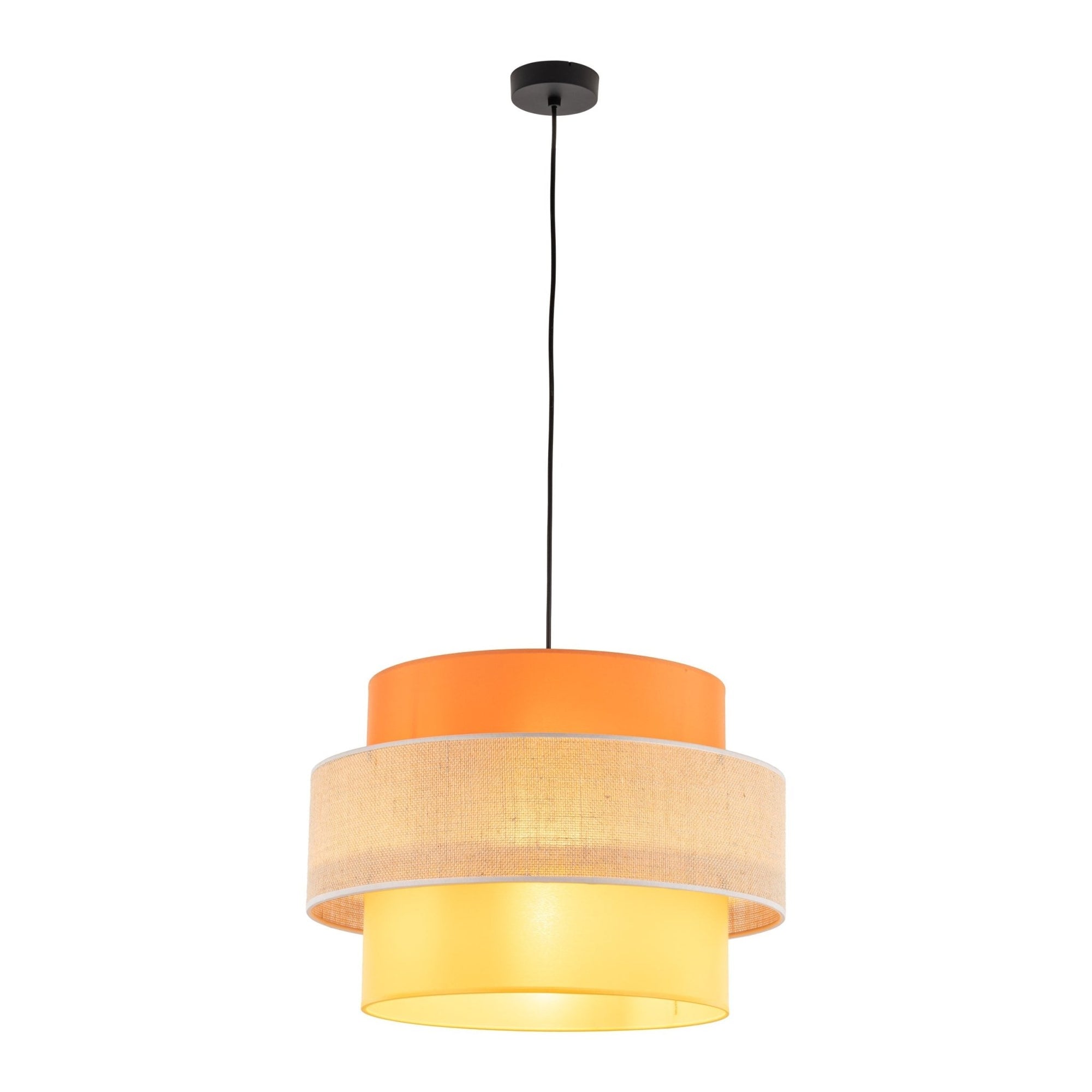 TRIO Jute Mid - Century Boho Large Pendant Ceiling Light Fixture for Kitchen Island, Dining Room & Living Room - Dekor Butik