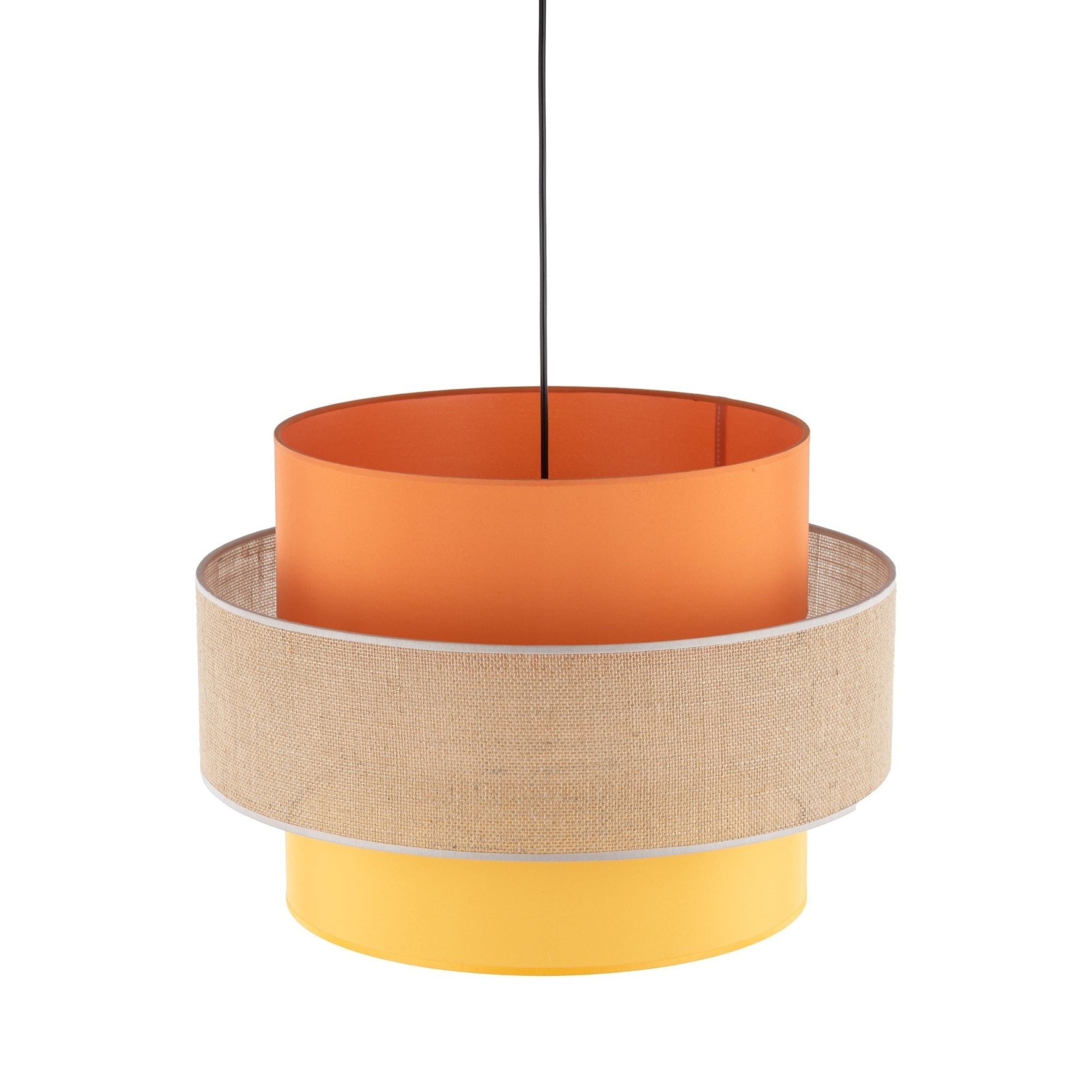 TRIO Jute Mid - Century Boho Large Pendant Ceiling Light Fixture for Kitchen Island, Dining Room & Living Room - Dekor Butik