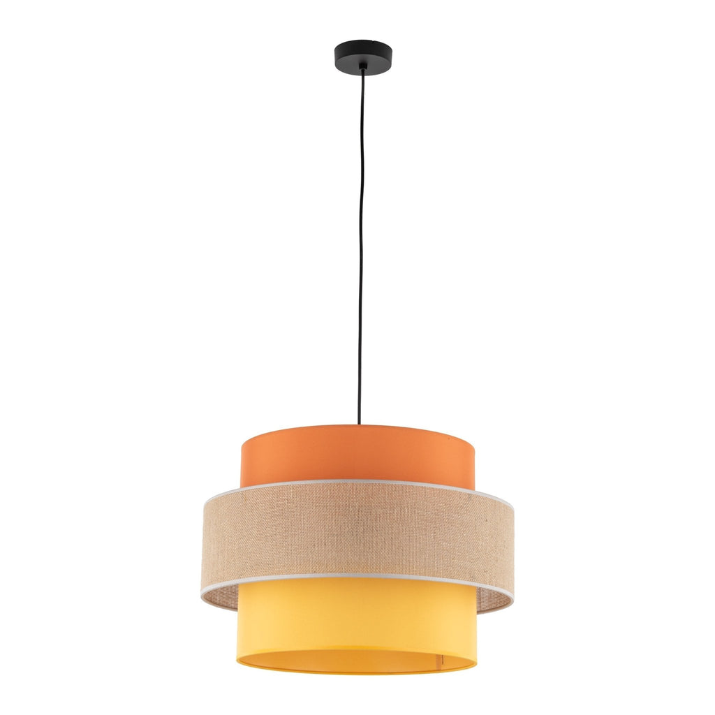 TRIO Jute Mid - Century Boho Large Pendant Ceiling Light Fixture for Kitchen Island, Dining Room & Living Room - Dekor Butik
