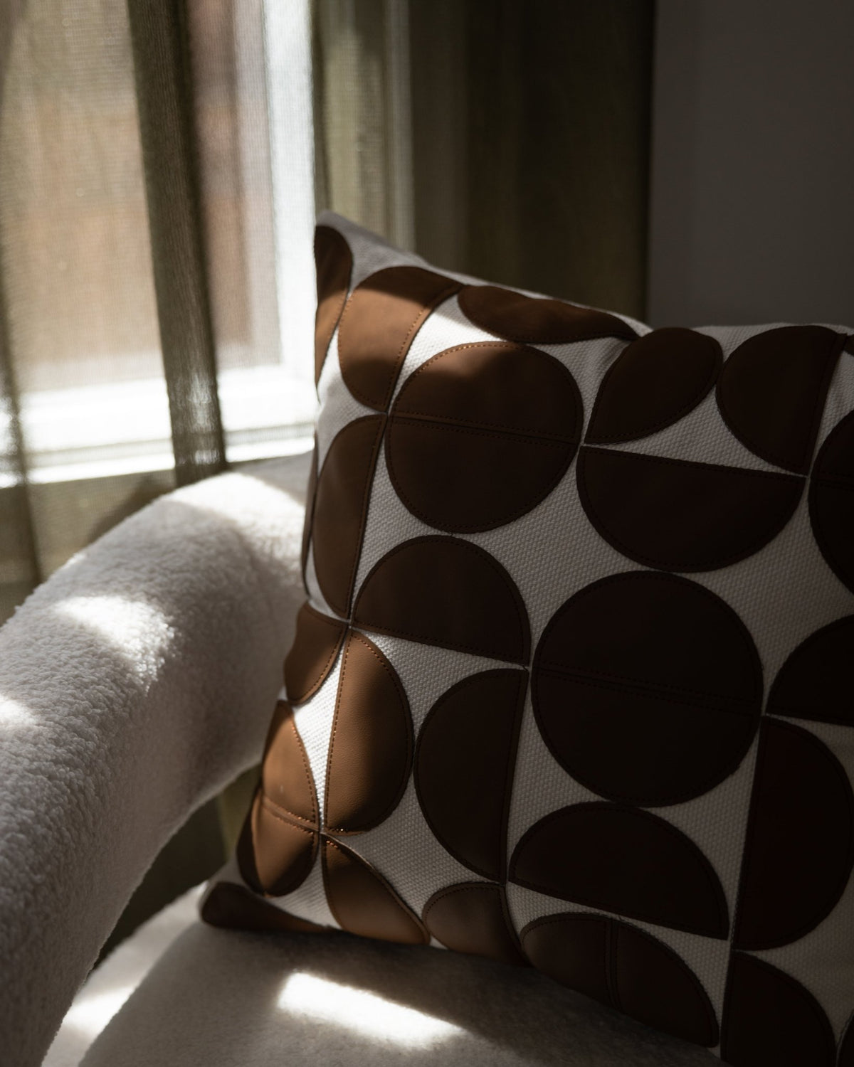 Decorative CushionsTwo-Tone Tan Chic Patchwork Decoraive Pillow 18" x 18" - Dekor Butik