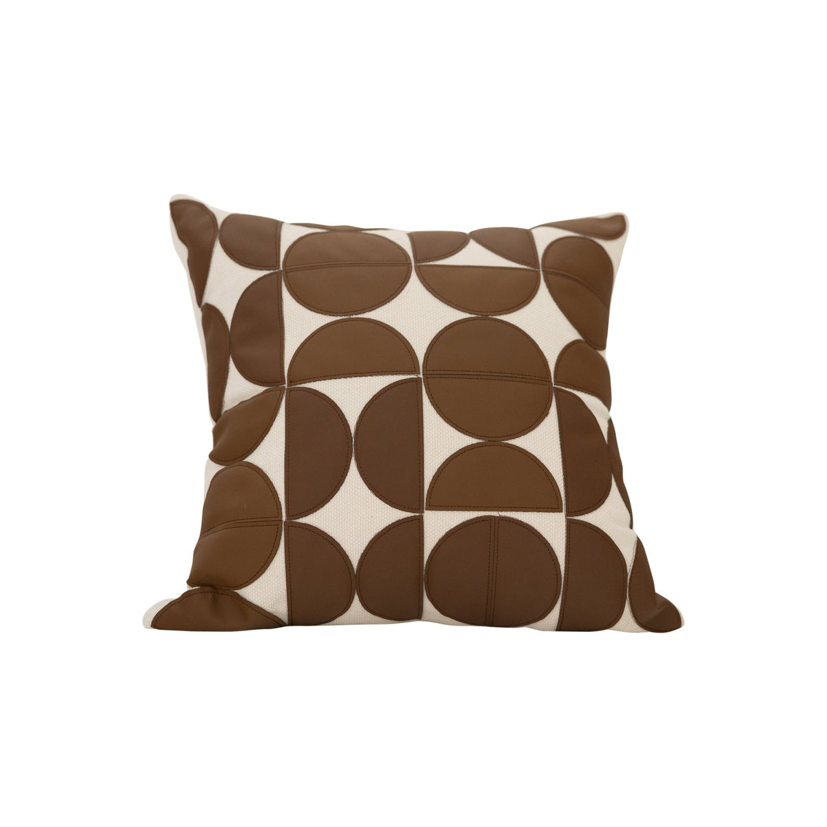 Decorative CushionsTwo-Tone Tan Chic Patchwork Decoraive Pillow 18" x 18" - Dekor Butik
