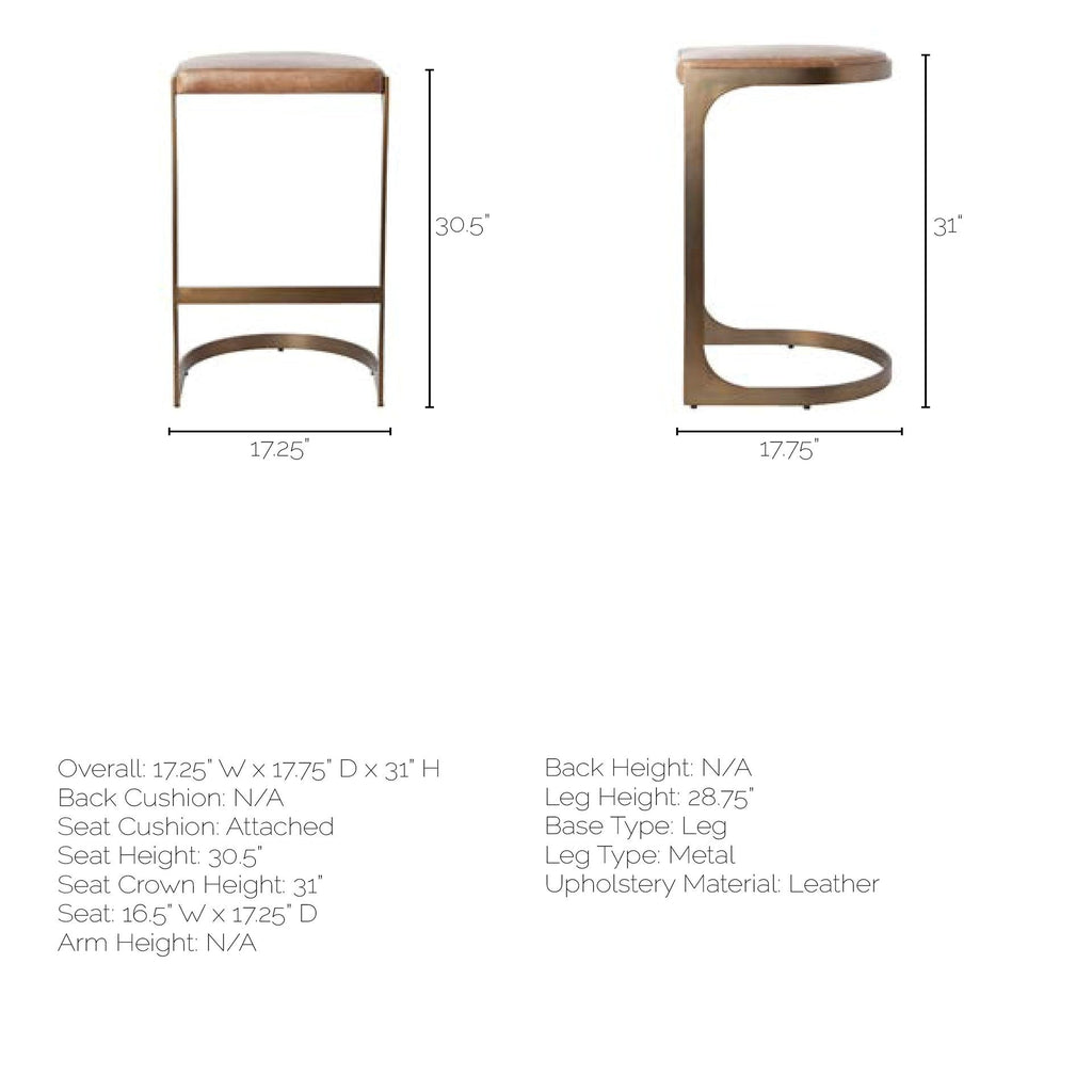 Tyson Leather Seat Stool - 3 Colors - Dekor Butik