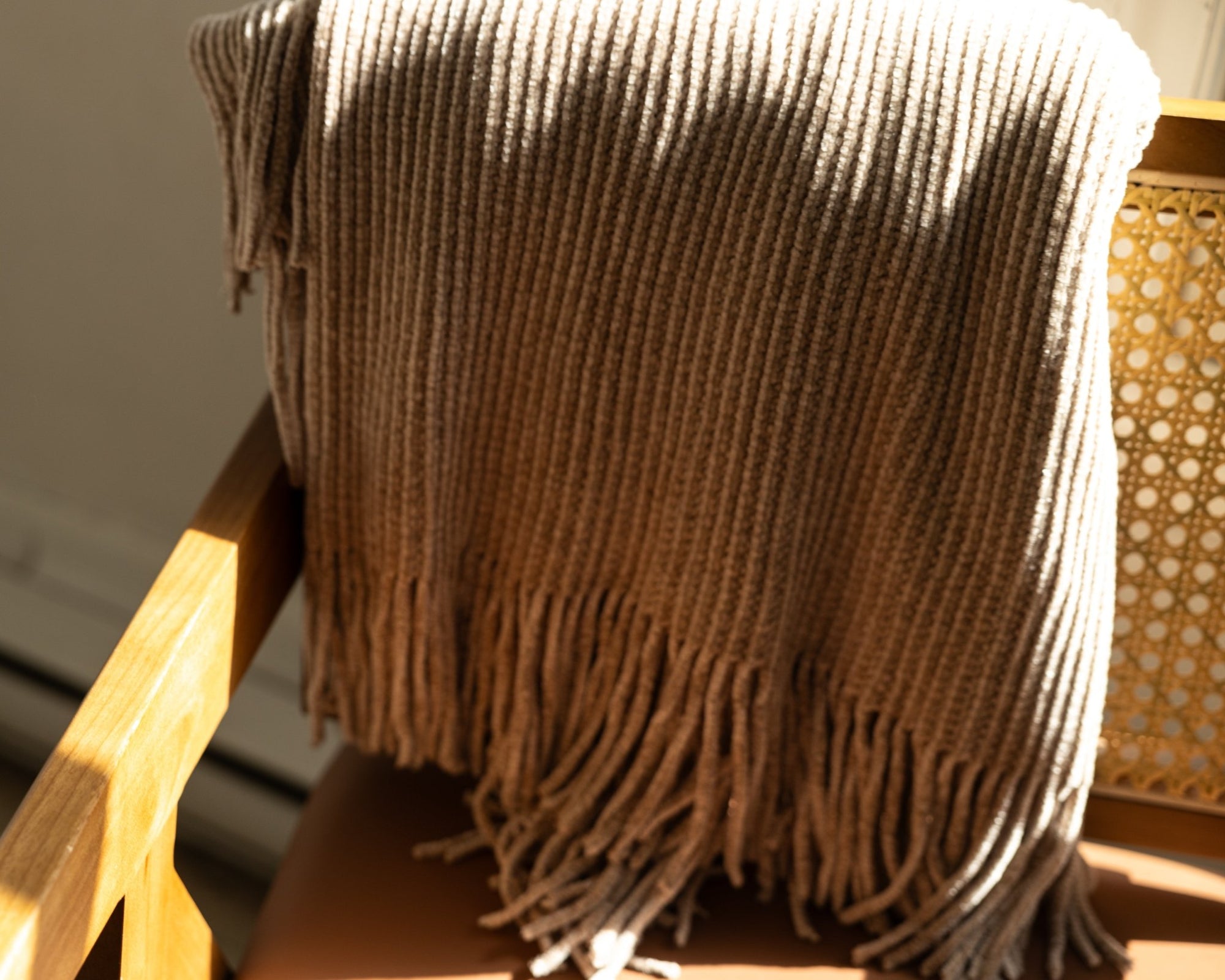 Throw BlanketsUltra Soft Taupe Chenille Throw Blanket 50"x 60" - Dekor Butik