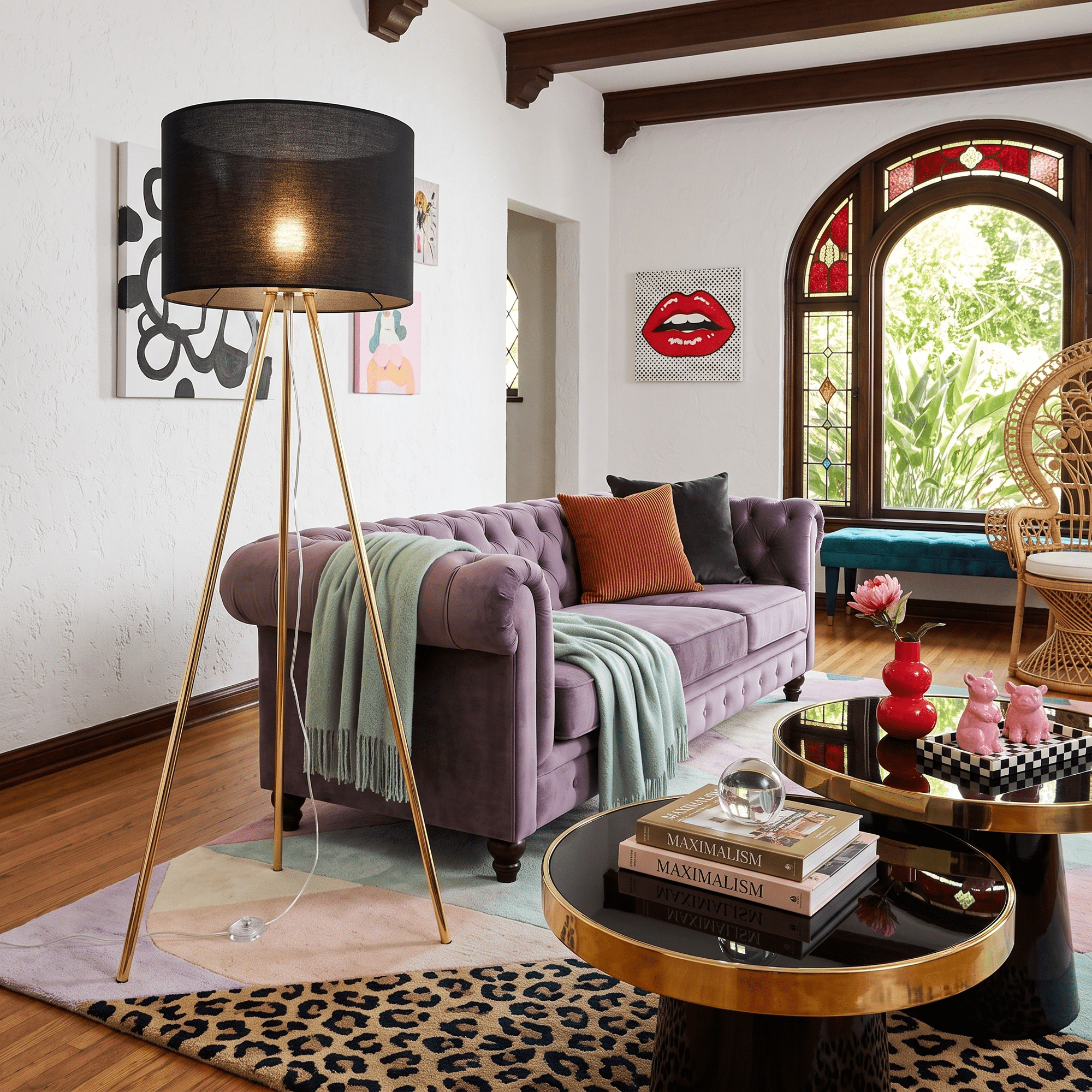 UMBERTO Black Modern Floor Lamp for Living Room & Bedroom (Clearance) - Dekor Butik