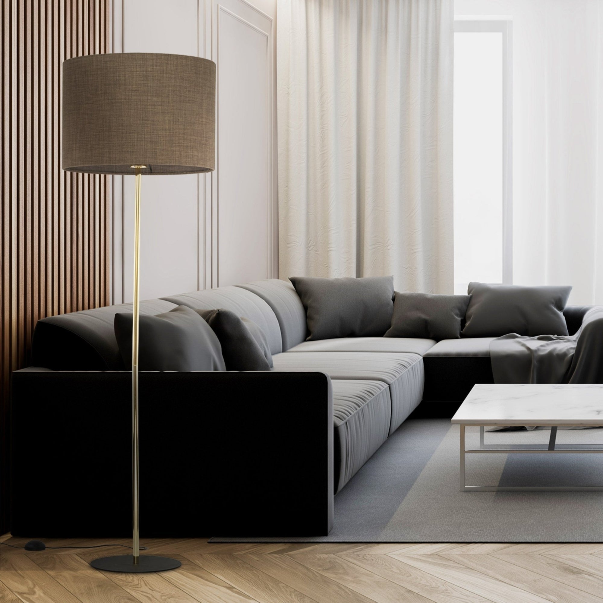 UMBERTO Brown Modern Floor Lamp - Dekor Butik