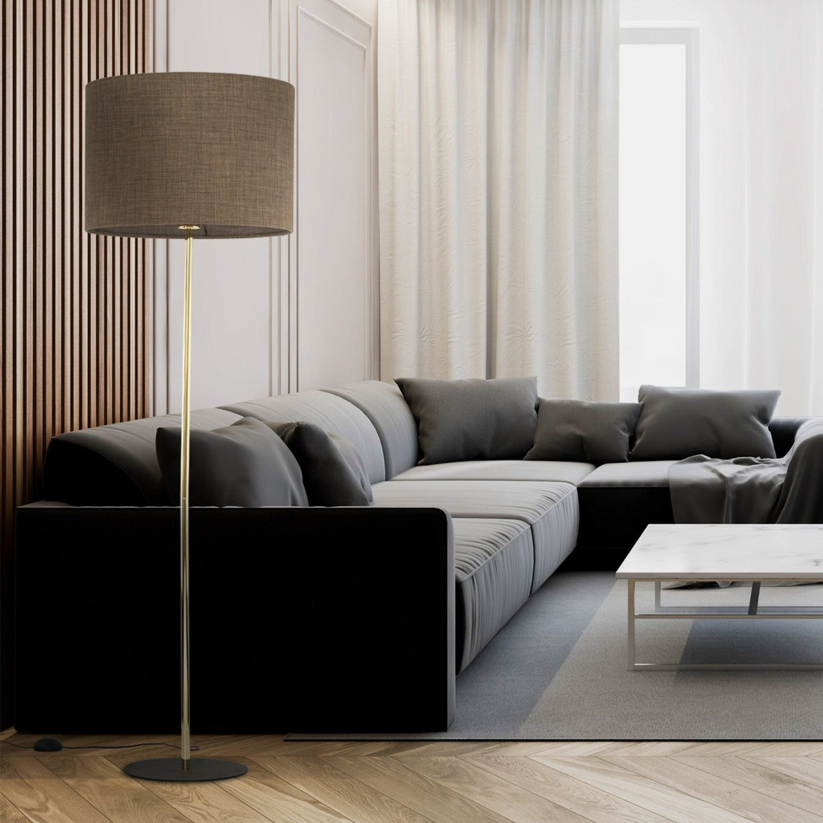 UMBERTO Brown Modern Floor Lamp - Dekor Butik