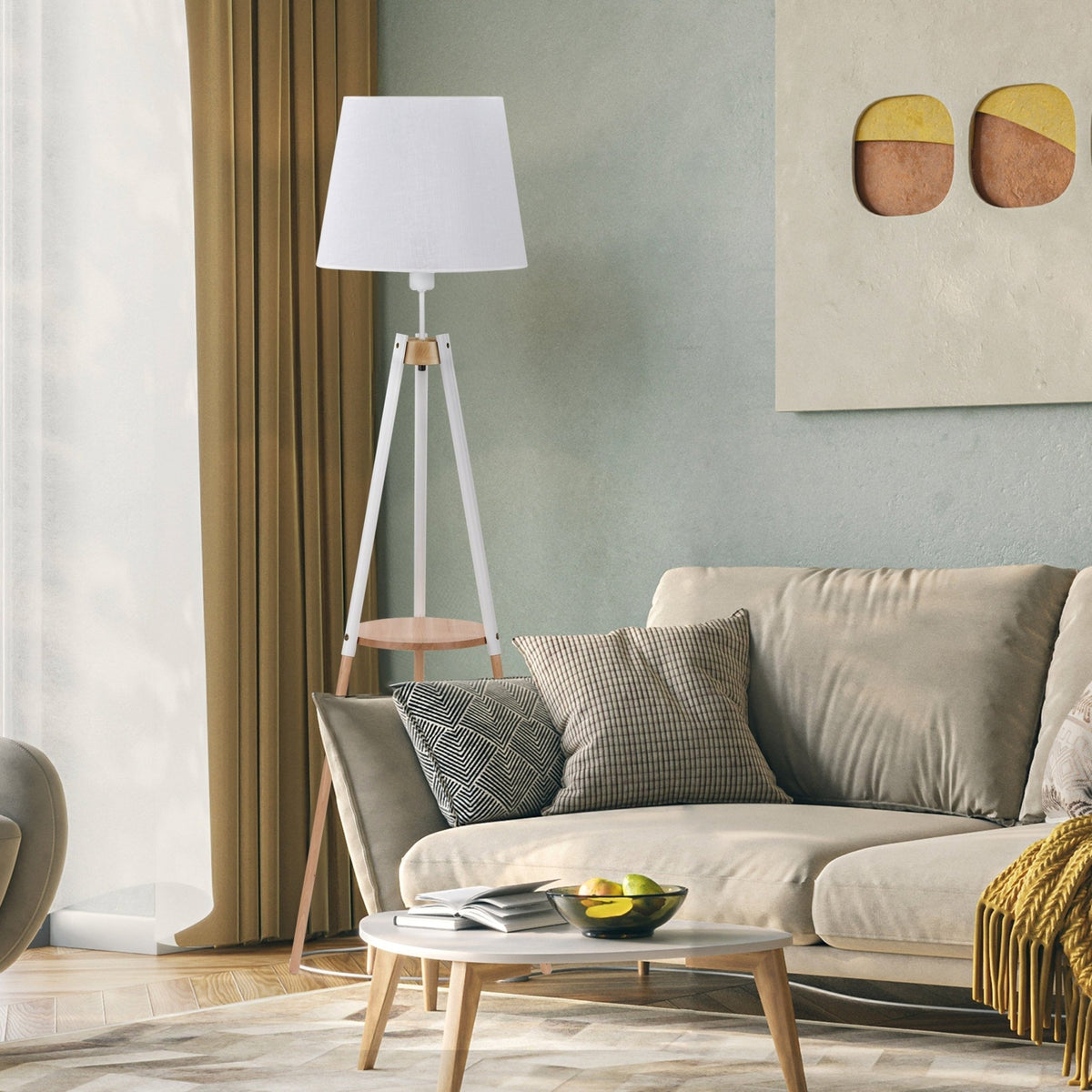 VAIO White Tray Table Floor Lamp - Dekor Butik