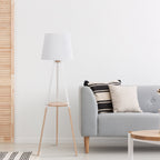 Floor LampsVAIO White Tray Table Floor Lamp for Living Room & Bedroom - Dekor Butik