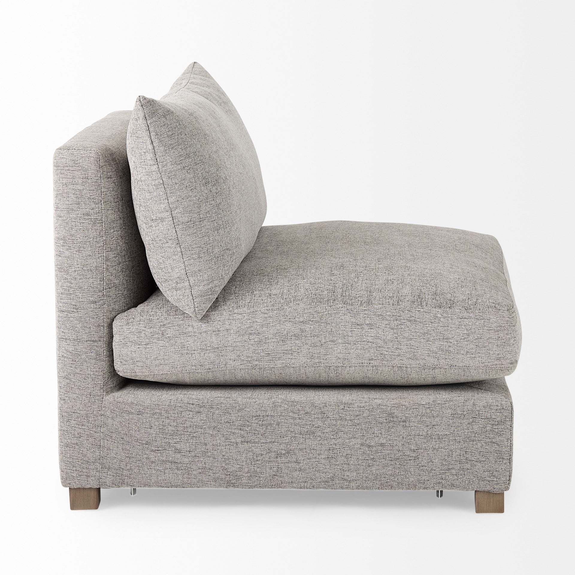 Valence 38.2L x 38.6W x 28.3H Medium Gray Armless Sectional Piece - Dekor Butik