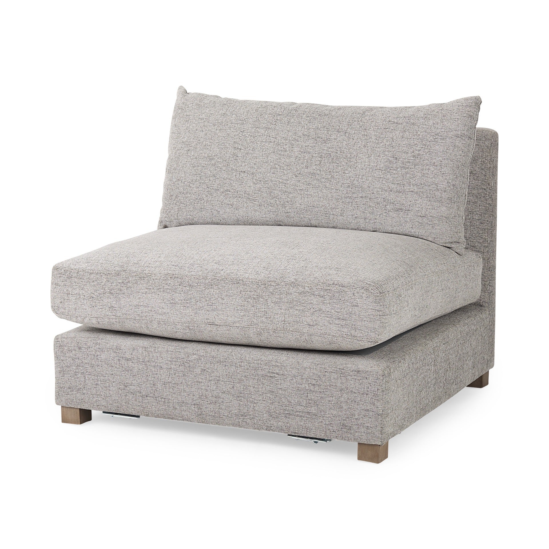 Valence 38.2L x 38.6W x 28.3H Medium Gray Armless Sectional Piece - Dekor Butik
