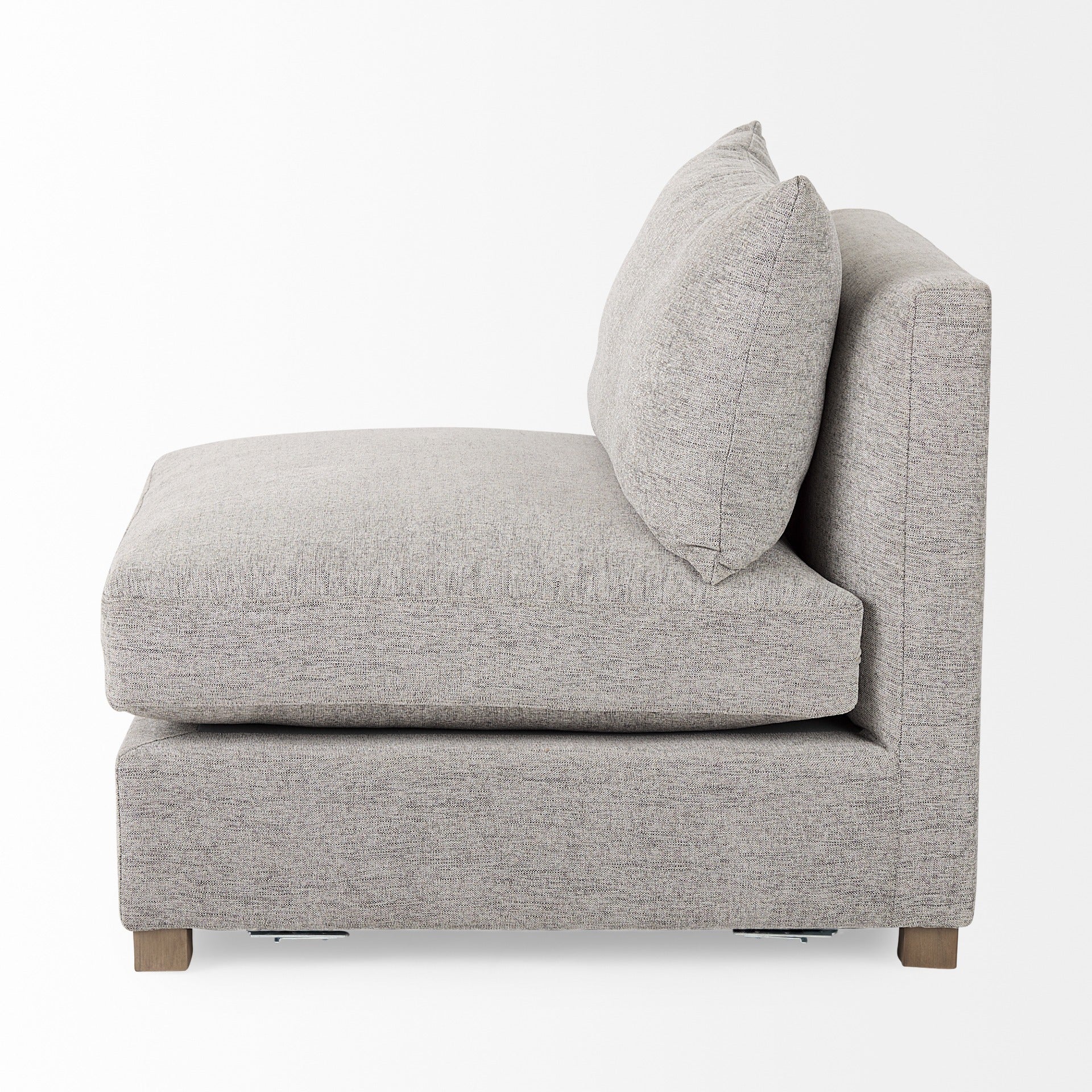 Valence 38.2L x 38.6W x 28.3H Medium Gray Armless Sectional Piece - Dekor Butik