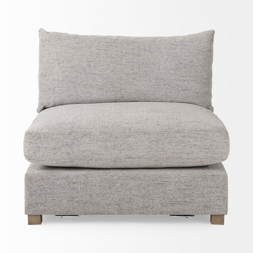 Valence 38.2L x 38.6W x 28.3H Medium Gray Armless Sectional Piece - Dekor Butik