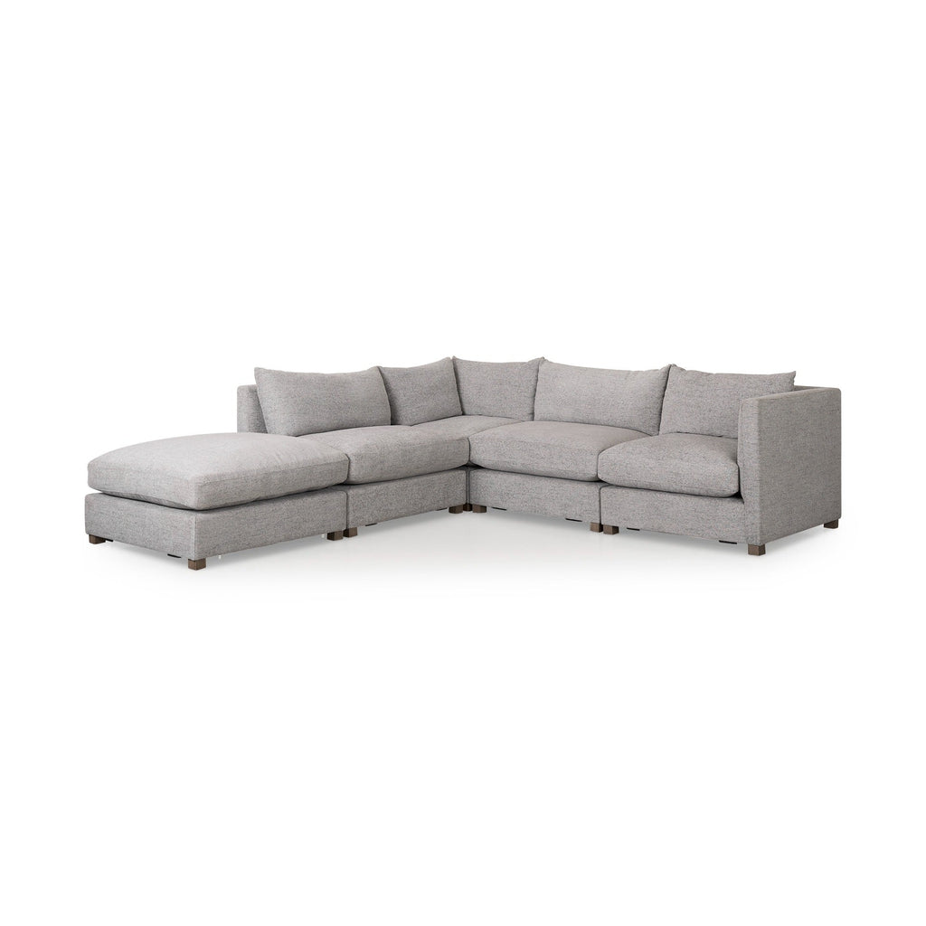 Valence 38.2L x 38.6W x 28.3H Medium Gray Armless Sectional Piece - Dekor Butik