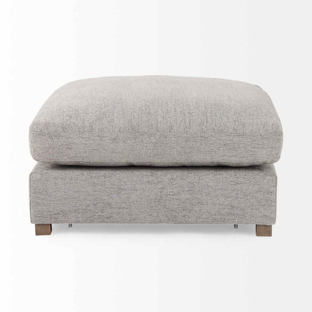 Valence 38.6L x 38.6W x 17.7H Medium Gray Full Size Ottoman Sectional Piece - Dekor Butik