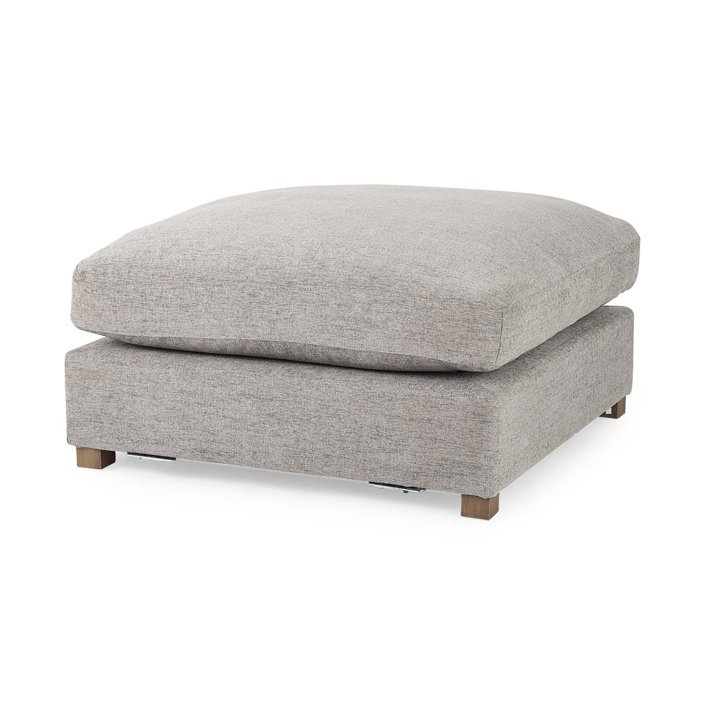 Valence 38.6L x 38.6W x 17.7H Medium Gray Full Size Ottoman Sectional Piece - Dekor Butik