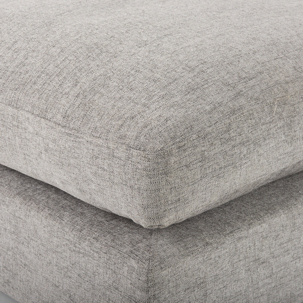 Valence 38.6L x 38.6W x 17.7H Medium Gray Full Size Ottoman Sectional Piece - Dekor Butik