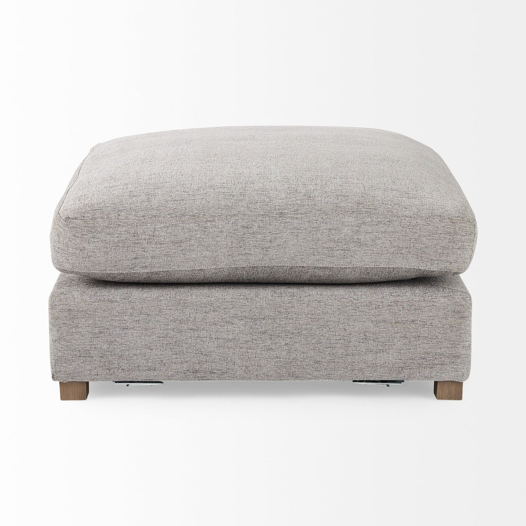 Valence 38.6L x 38.6W x 17.7H Medium Gray Full Size Ottoman Sectional Piece - Dekor Butik