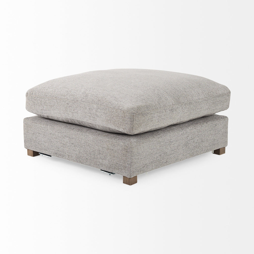 Valence 38.6L x 38.6W x 17.7H Medium Gray Full Size Ottoman Sectional Piece - Dekor Butik