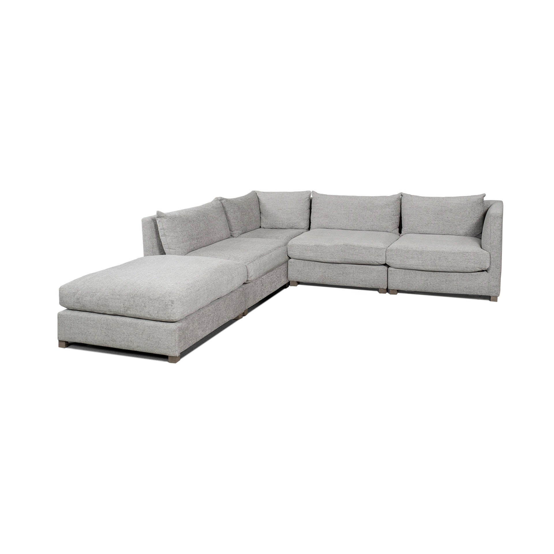 Valence Medium Gray Arm Pillow Sectional Piece - Dekor Butik