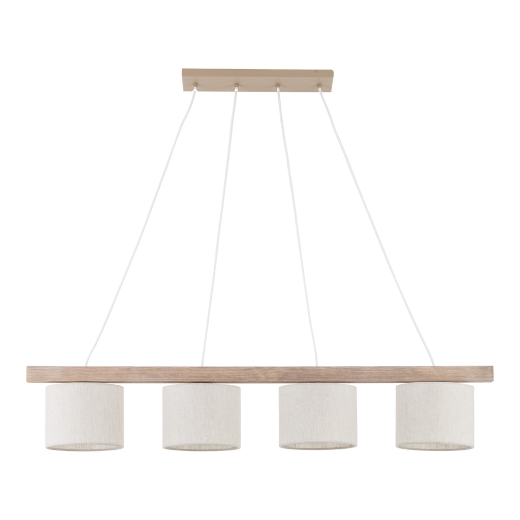 VARO Scandinavian Wood & Linen Pendant Light for Kitchen Island & Dining Table - Dekor Butik