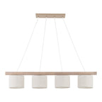 VARO Scandinavian Wood & Linen Pendant Light for Kitchen Island & Dining Table - Dekor Butik