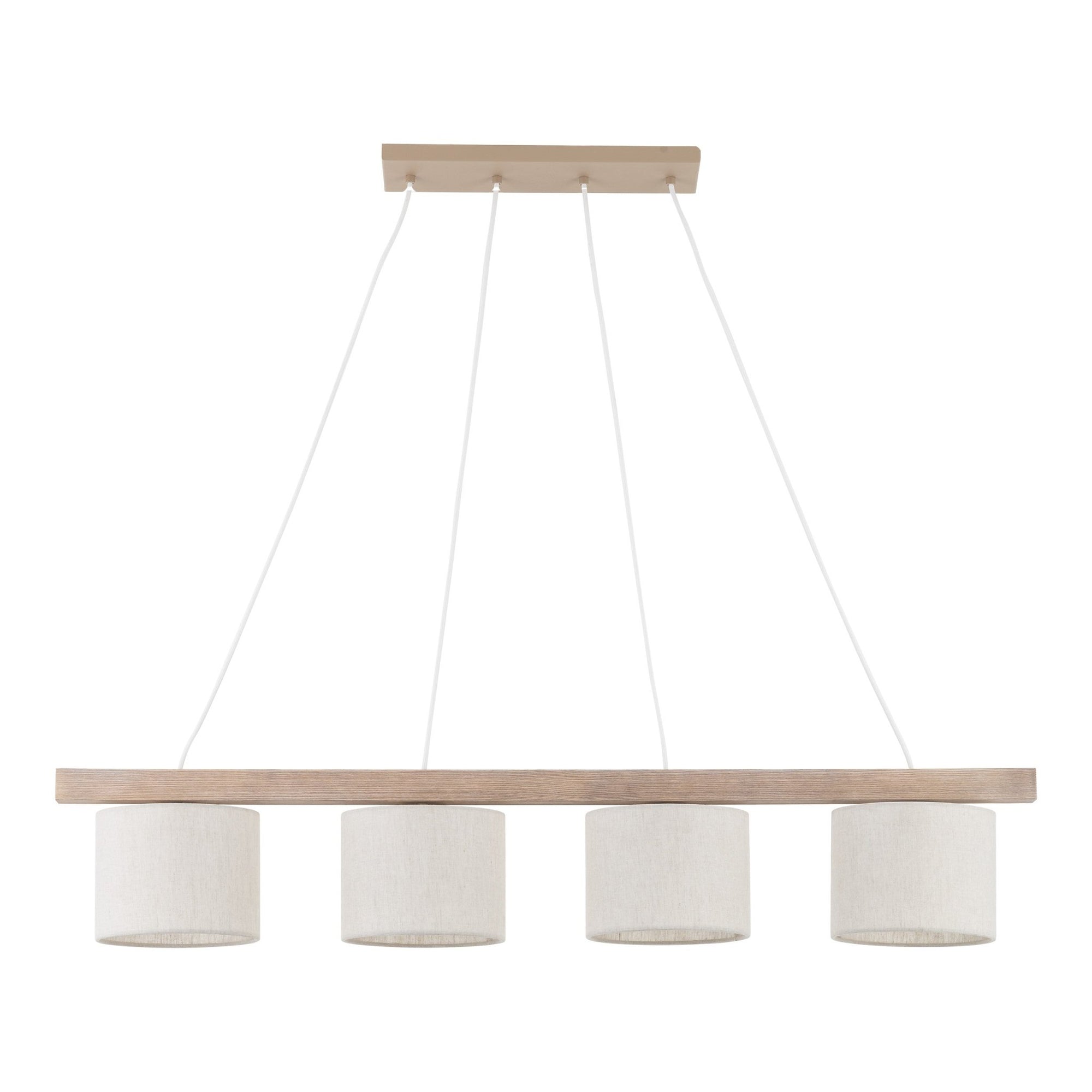 VARO Scandinavian Wood & Linen Pendant Light for Kitchen Island & Dining Table - Dekor Butik
