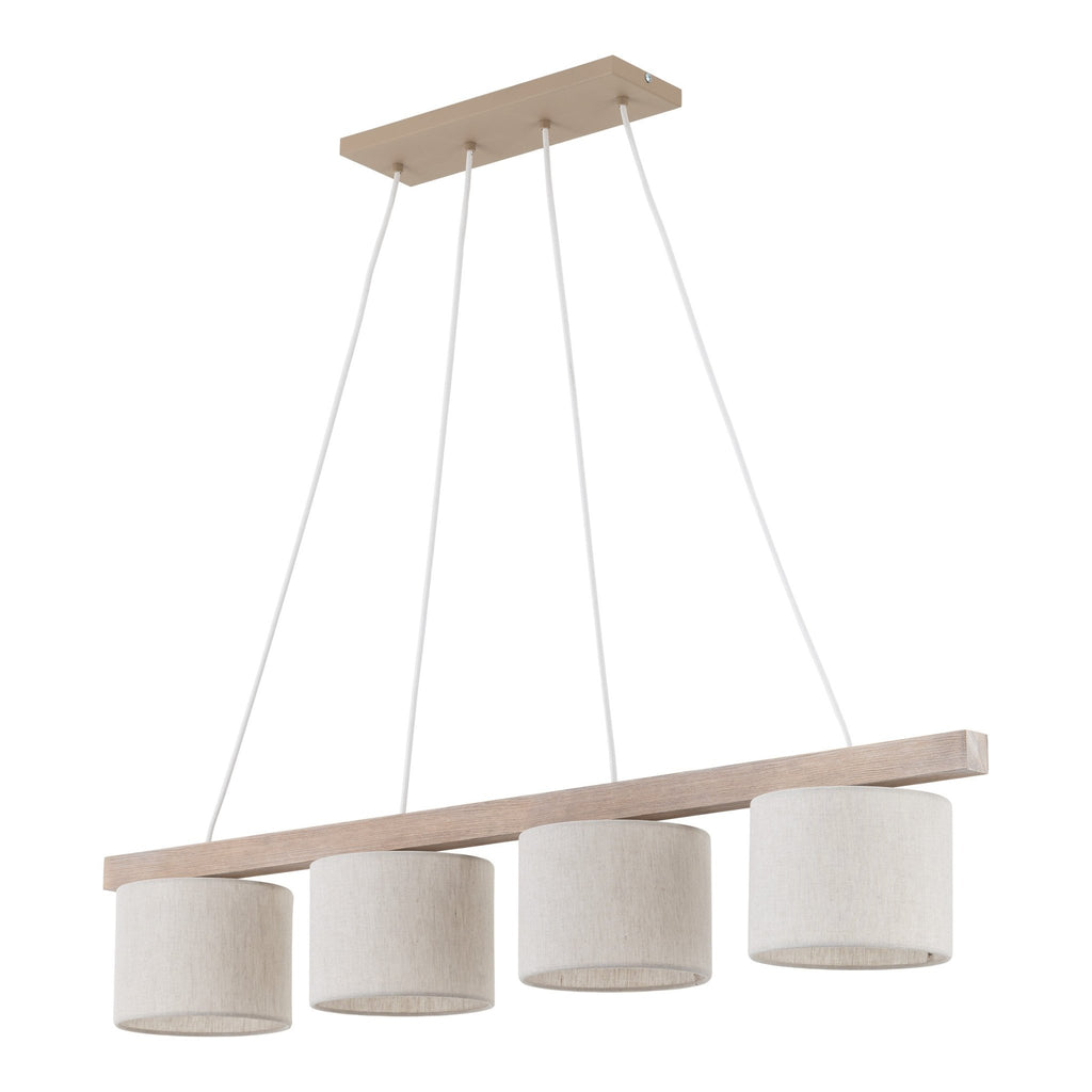 VARO Scandinavian Wood & Linen Pendant Light for Kitchen Island & Dining Table - Dekor Butik