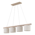 VARO Scandinavian Wood & Linen Pendant Light for Kitchen Island & Dining Table - Dekor Butik