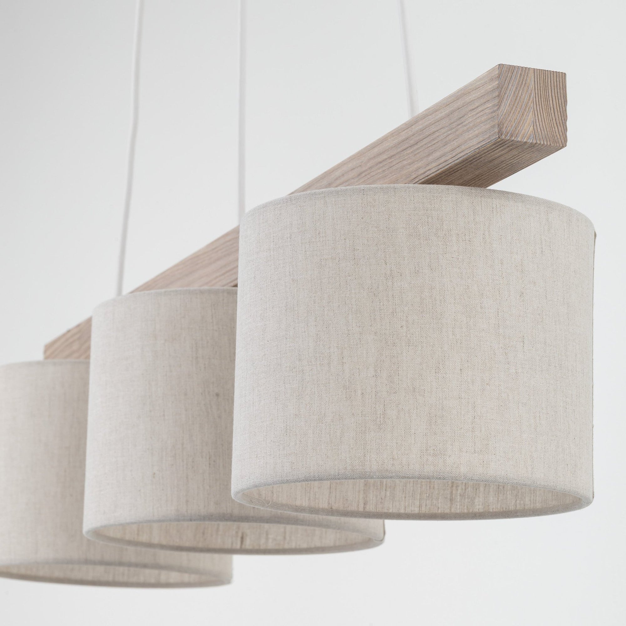 VARO Scandinavian Wood & Linen Pendant Light for Kitchen Island & Dining Table - Dekor Butik