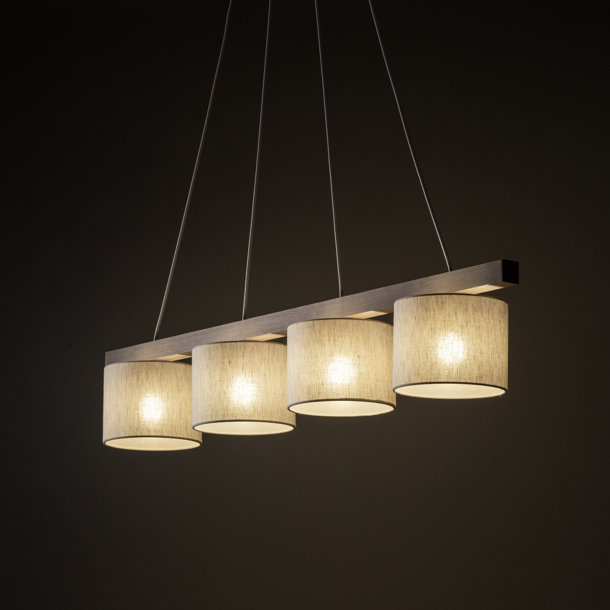 VARO Scandinavian Wood & Linen Pendant Light for Kitchen Island & Dining Table - Dekor Butik