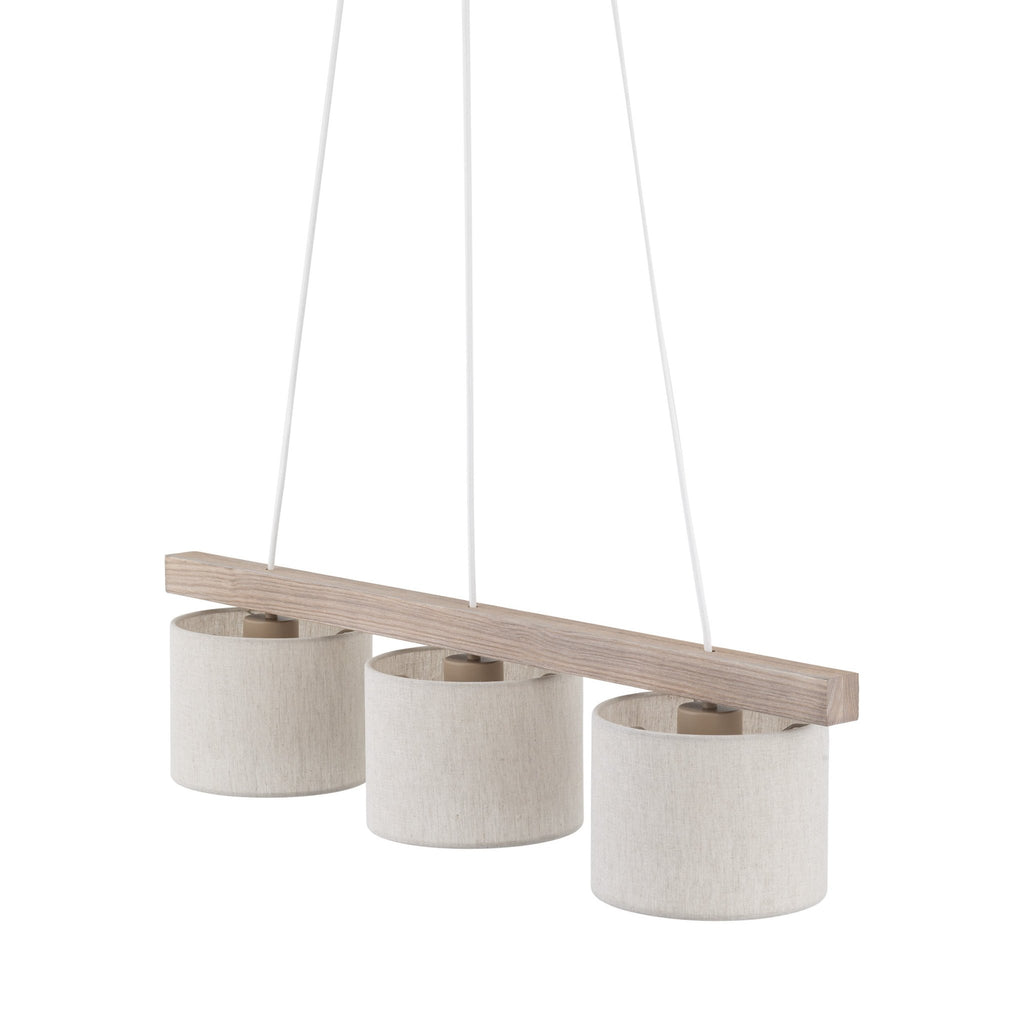 VARO Scandinavian Wood & Linen Pendant Light for Kitchen Island & Dining Table - Dekor Butik
