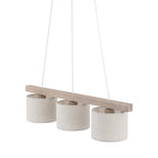VARO Scandinavian Wood & Linen Pendant Light for Kitchen Island & Dining Table - Dekor Butik