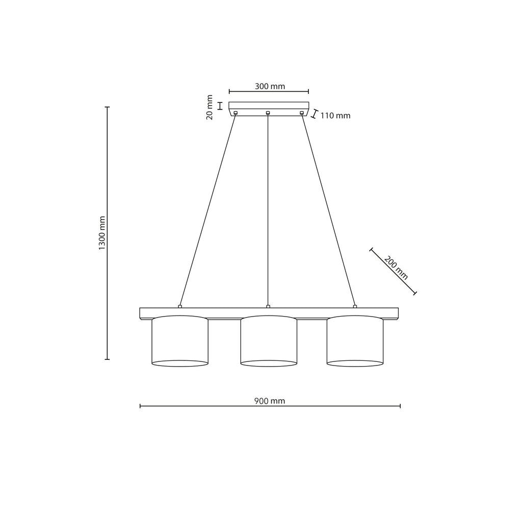 VARO Scandinavian Wood & Linen Pendant Light for Kitchen Island & Dining Table - Dekor Butik