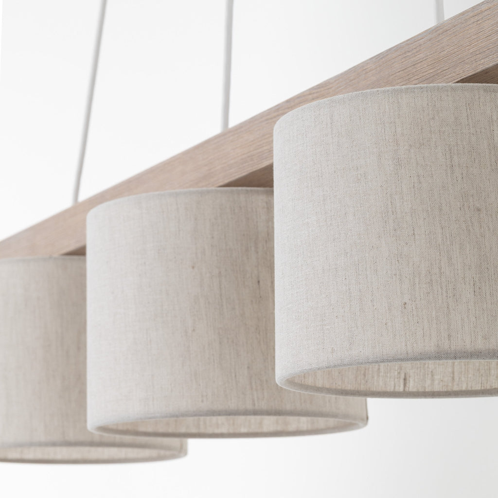 VARO Scandinavian Wood & Linen Pendant Light for Kitchen Island & Dining Table - Dekor Butik