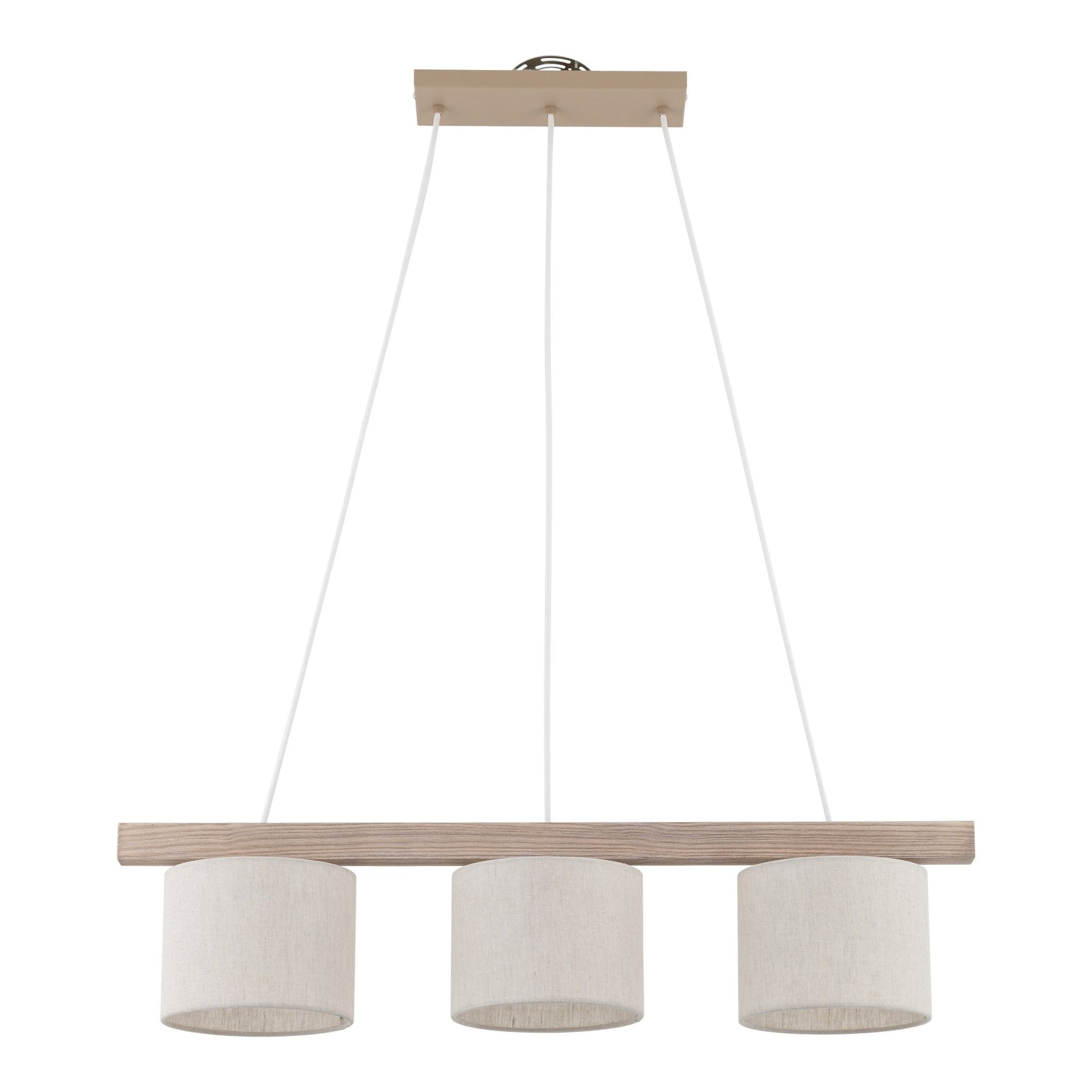 VARO Scandinavian Wood & Linen Pendant Light for Kitchen Island & Dining Table - Dekor Butik
