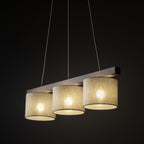 VARO Scandinavian Wood & Linen Pendant Light for Kitchen Island & Dining Table - Dekor Butik