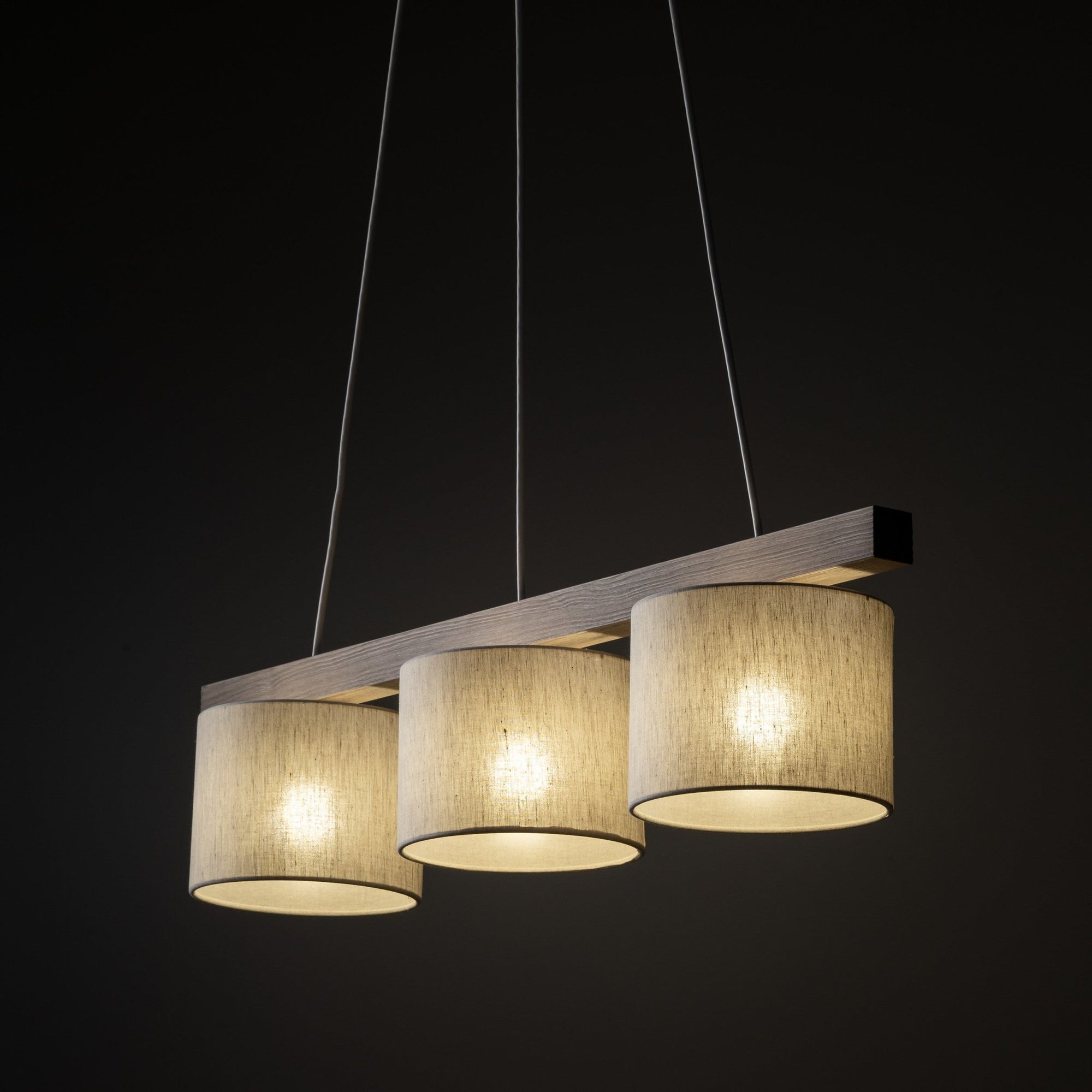 VARO Scandinavian Wood & Linen Pendant Light for Kitchen Island & Dining Table - Dekor Butik