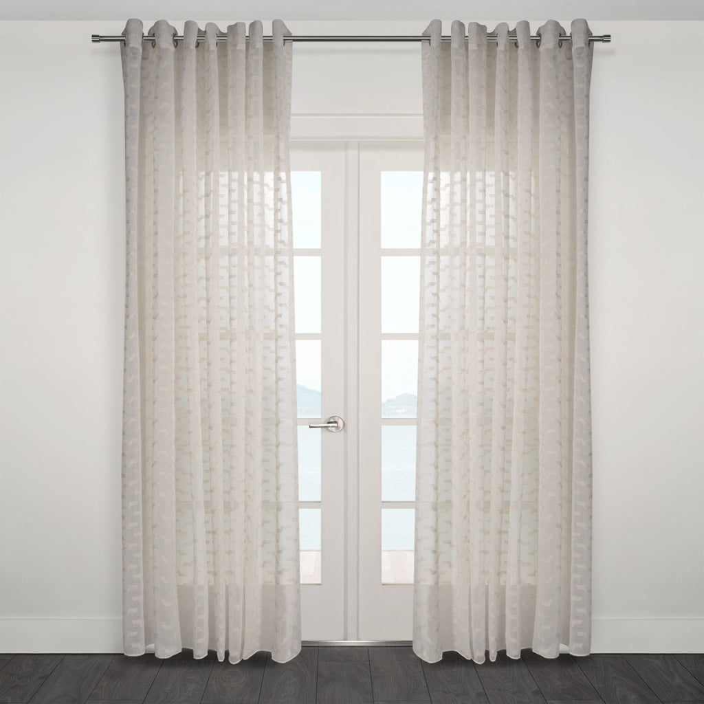 CurtainsVia Rustic Inspired Wide Width Sheer Curtain 108"x 95" - Dekor Butik