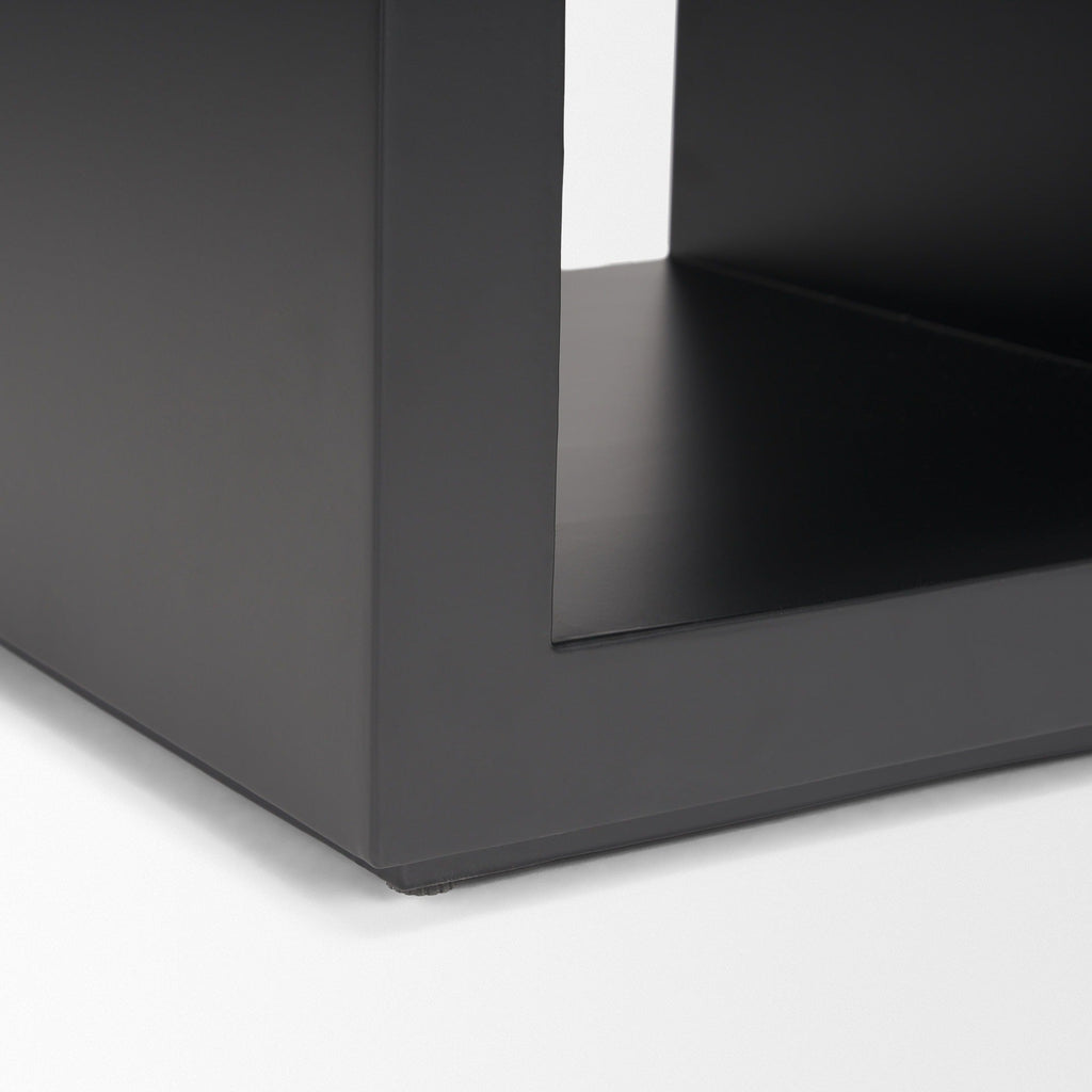Vondra Matte Black Metal w/ Open Shelves Side table - Dekor Butik