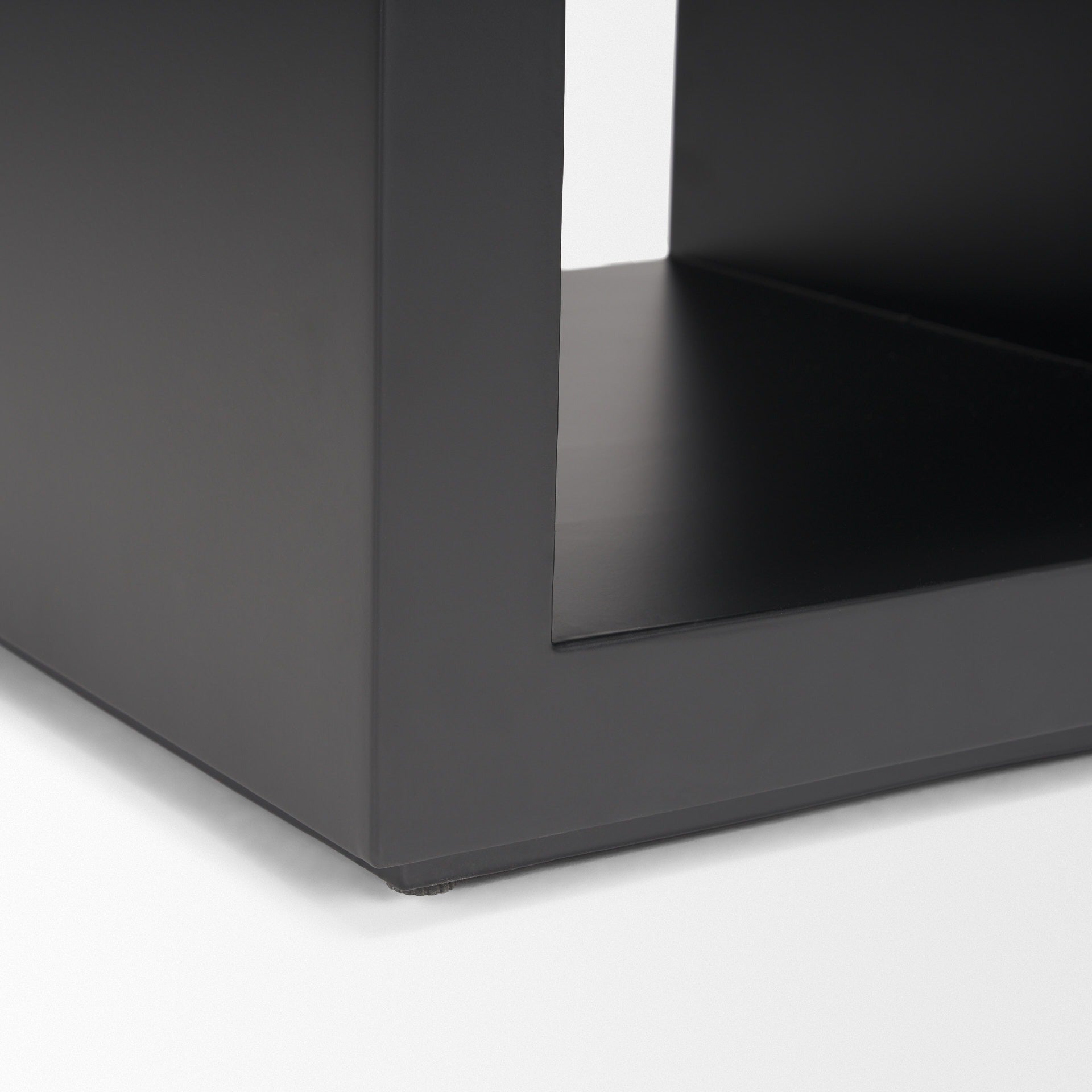 Vondra Matte Black Metal w/ Open Shelves Side table - Dekor Butik